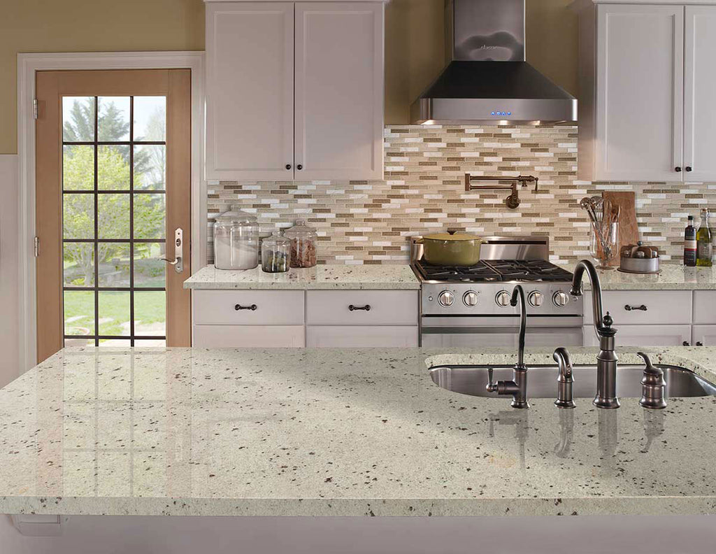 Colonial White Granite Slab — room scene