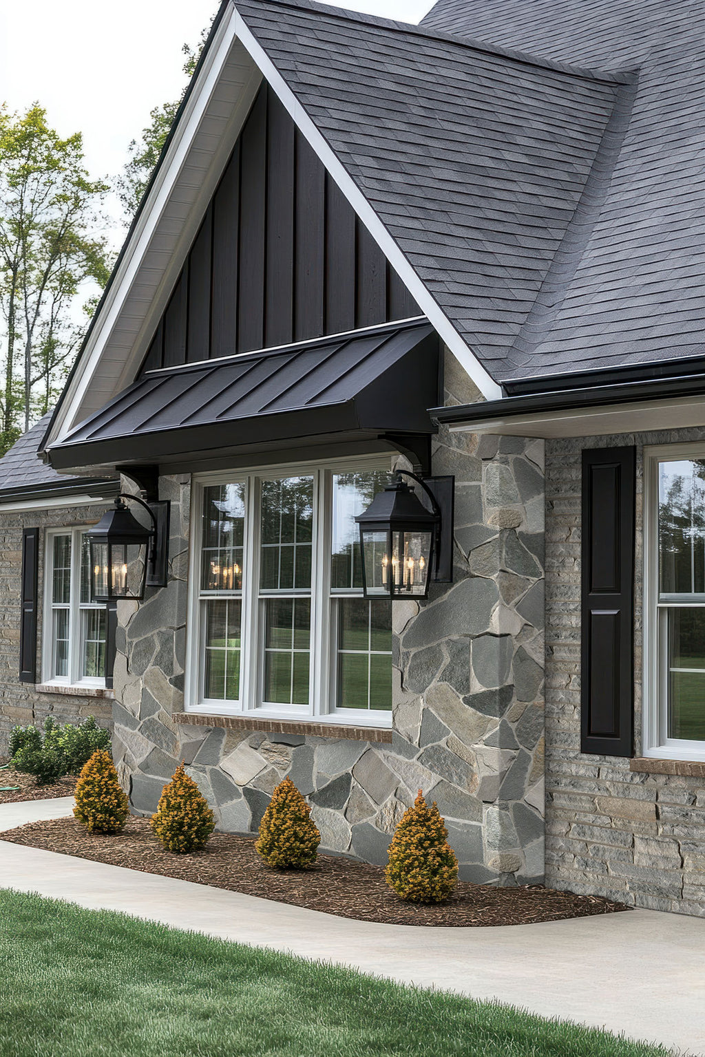 Colorado Springs Rockmount Stone Veneer Corner - installed example (representative)