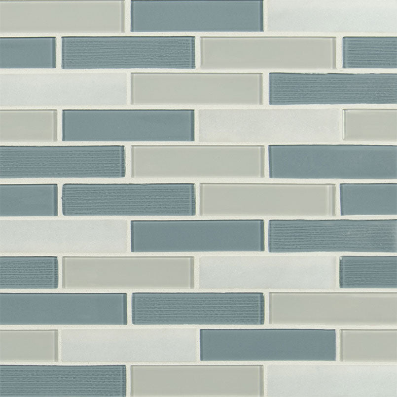 Colosseo Azul 1x4x4mm Stone and Glass Brick Mosaic — clean product view — color Azul