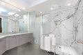 Dimensions 3x24 Matte Porcelain Bullnose — installed room view — color Concrete