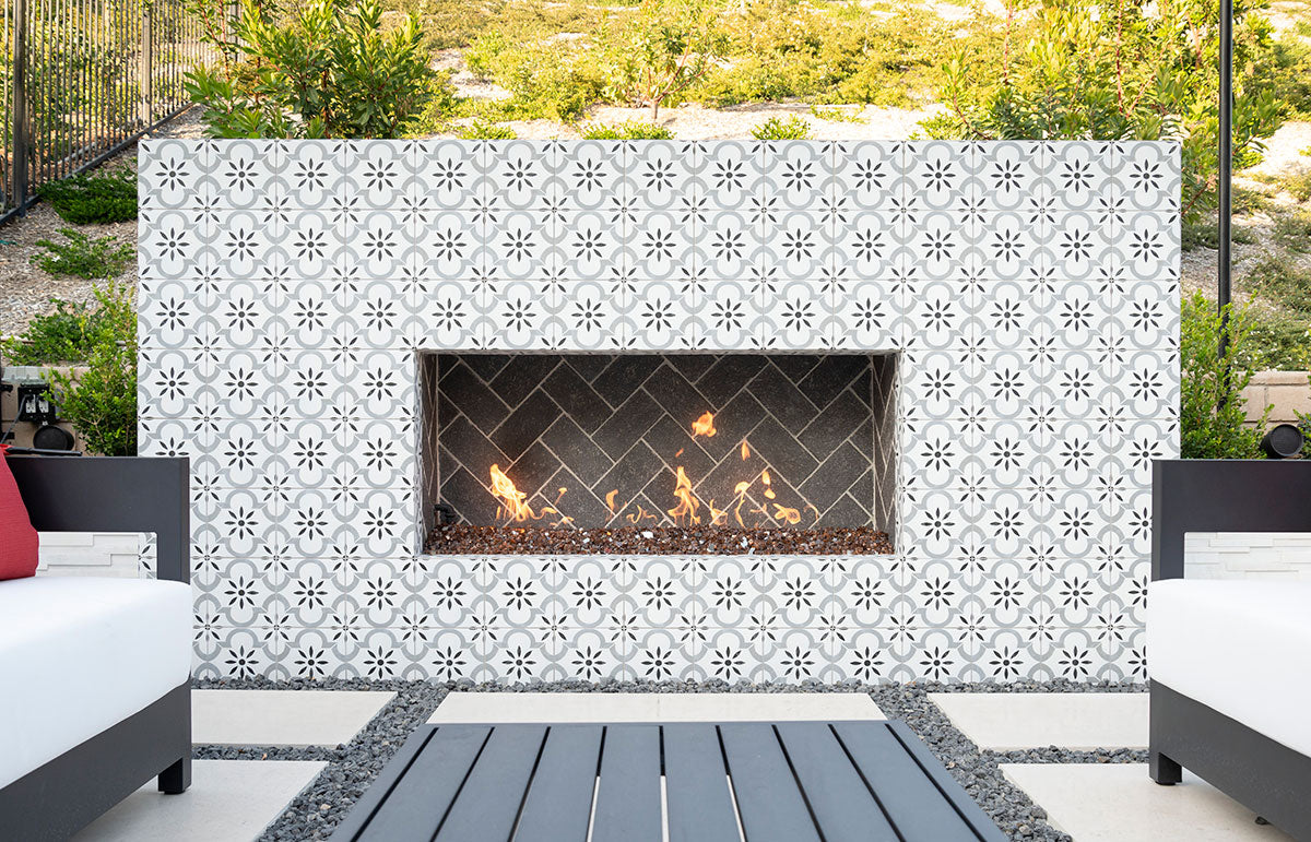 Copper Brown Fire Glass - installed example (representative)