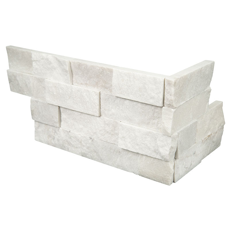 Cosmic White Rockmount corner — Split Face (LPNLMCOSWHI618COR)
