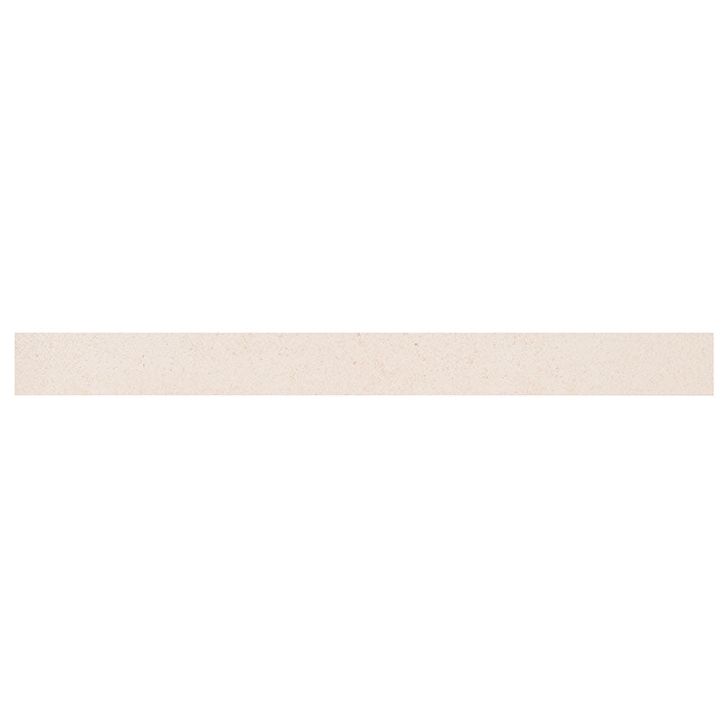 Livingstyle 2x24 Matte Porcelain Bullnose — installed room view — color Cream