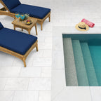 Crystal White Natural Stone Pool Coping - installed example (representative)