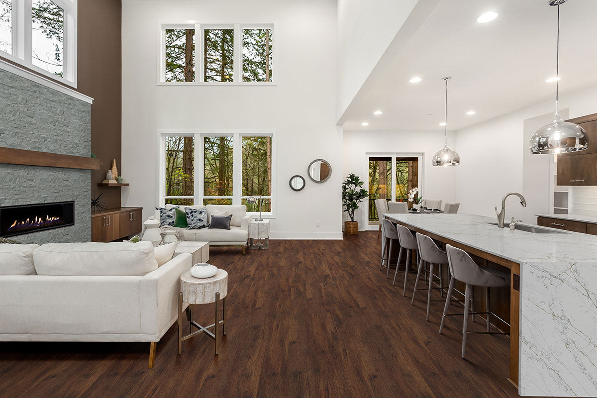 Cyrus 2.0 7x48 5mm 20mil Waterproof Rigid Core Luxury Vinyl Plank — installed room view — color Braly