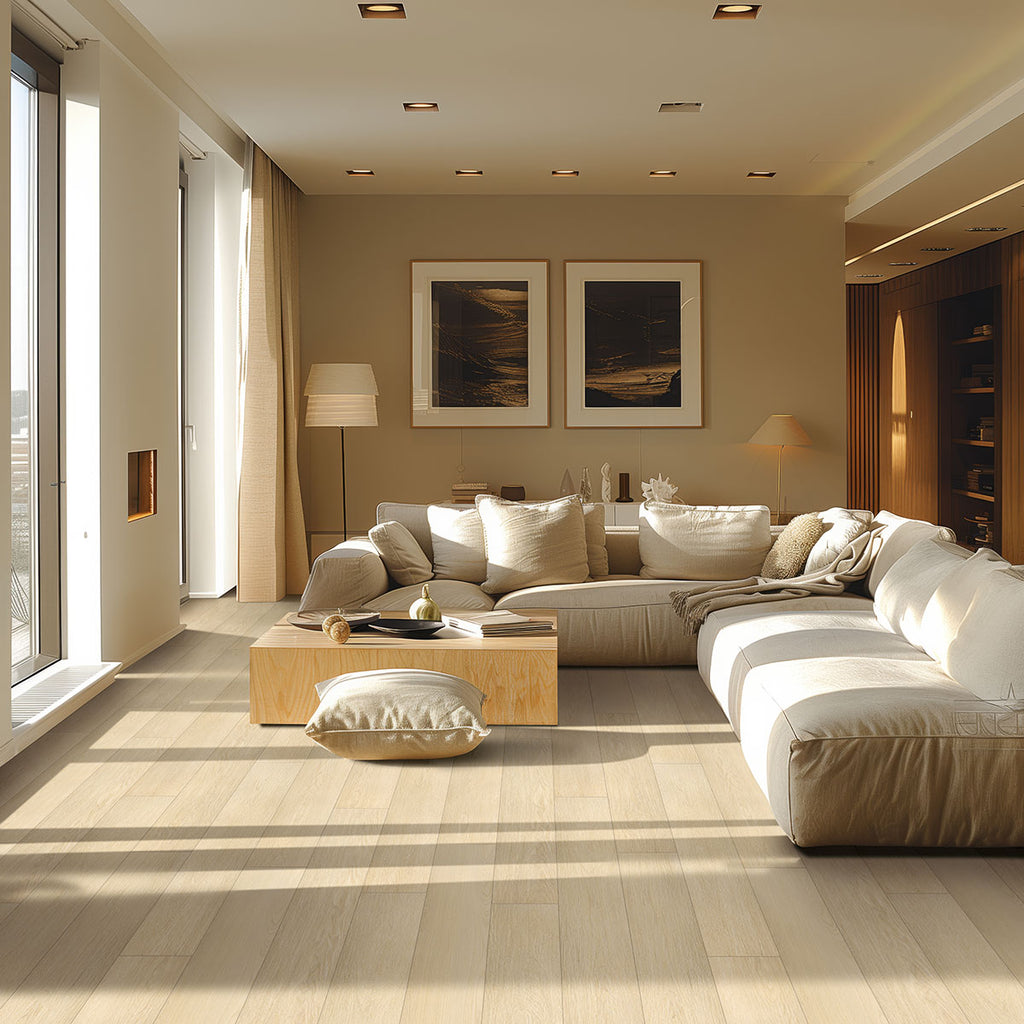 Cyrus Lenexa Creek, supplier room scene showing flooring (VTRLENCRE7X48-5MM-12MIL)