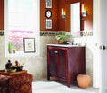 Chiaro Honed Travertine Pencil Molding — installed room view