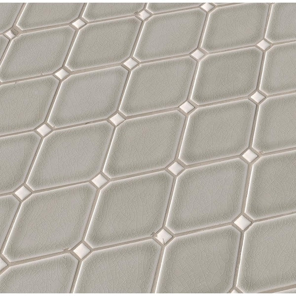 Highland Park Dove Gray Diamond Glossy Ceramic Mosaic product view
