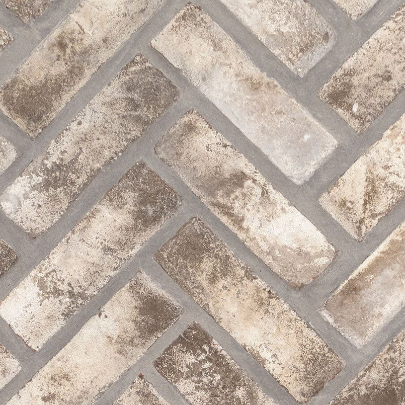Doverton Gray Clay Brick Herringbone Mosaic — clean product view
