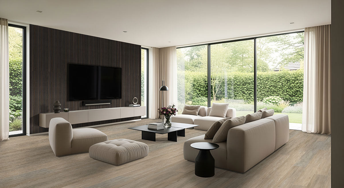 XL Cyrus 9x60 Waterproof Rigid-Core Luxury Vinyl Plank — installed room view — color Dulles Tails