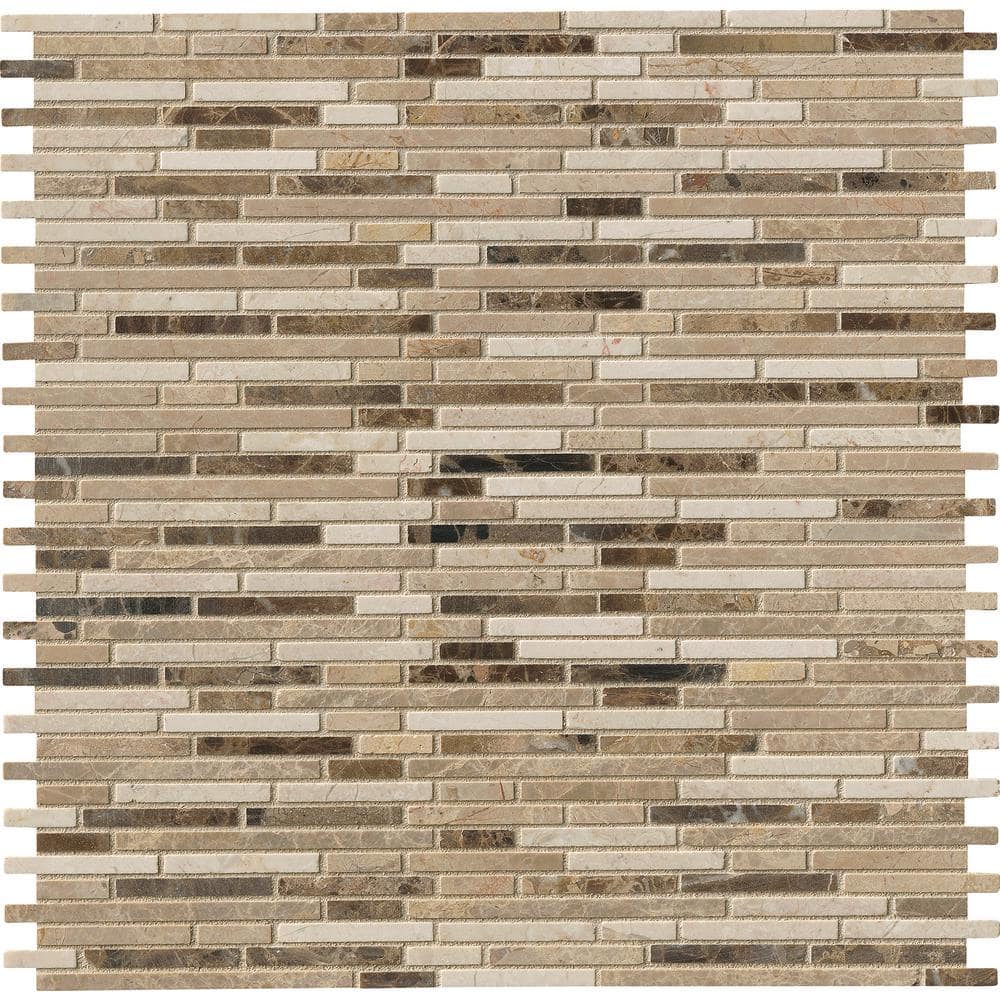Emperador Blend Bamboo Honed Marble Mosaic — clean product view