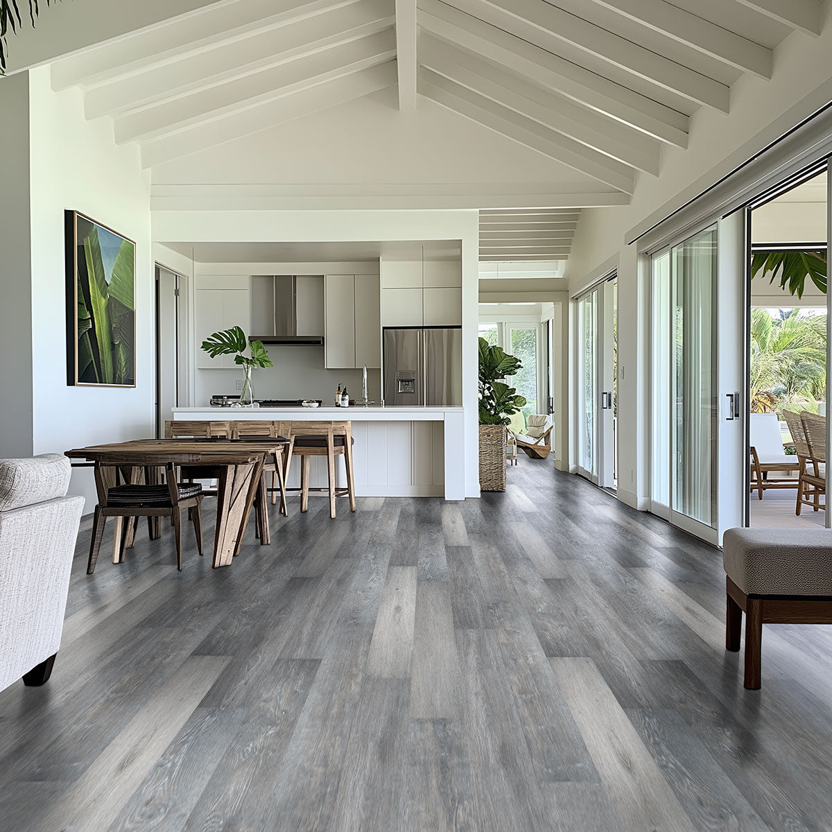 Cyrus 2.0 7x48 5mm 20mil Waterproof Rigid Core Luxury Vinyl Plank — installed room view — color Finely