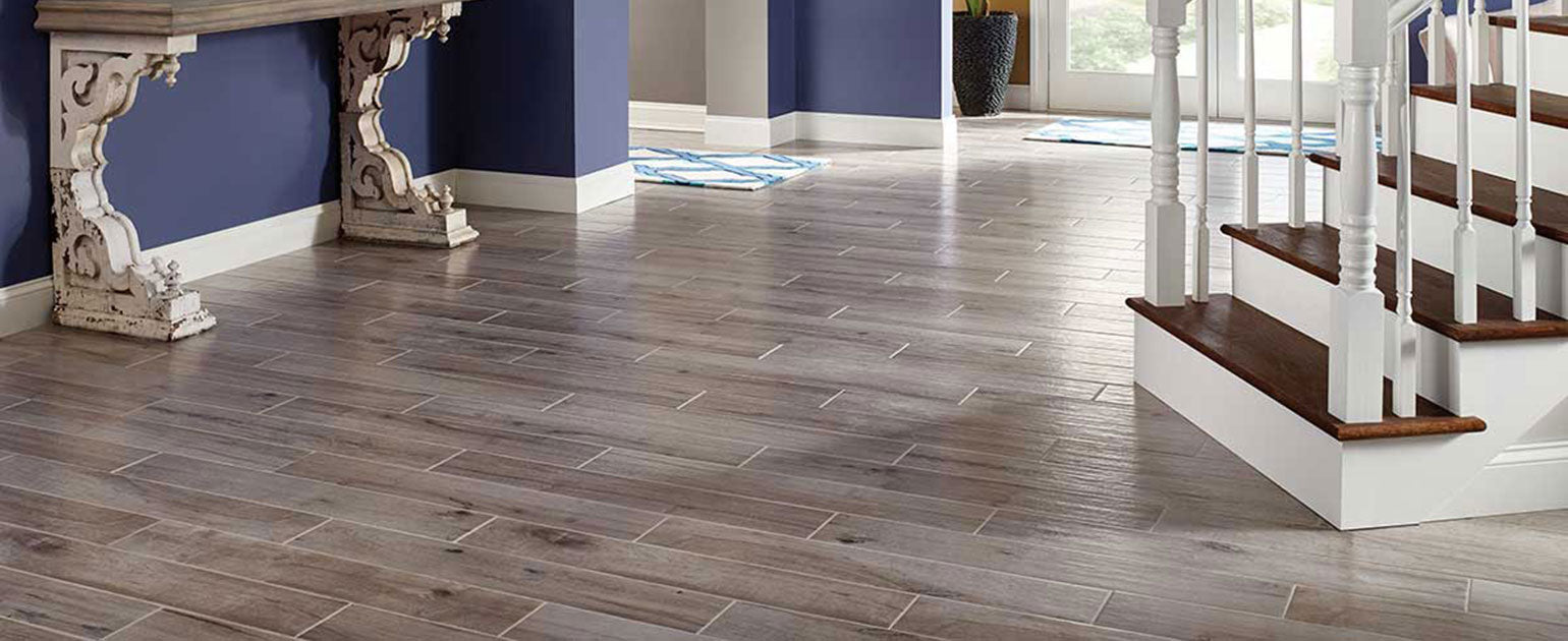 Palmetto 6x36 Matte Wood-Look Porcelain Tile installed room scene