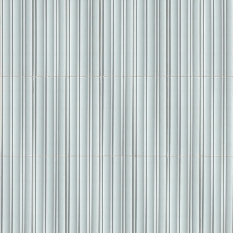 Folk 7x16 Satin Fluted Porcelain Wall Tile — clean product view — color Sky