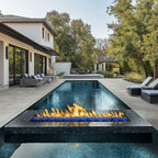 Fossil Snow Porcelain Pool Coping - installed example (representative)