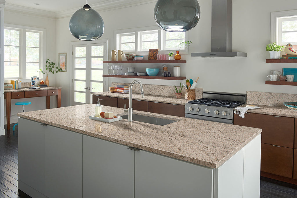 Giallo Ornamental Granite Slab — room scene