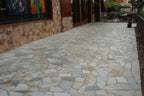 Golden White Mesh-Mounted Flagstone - installed example (representative)