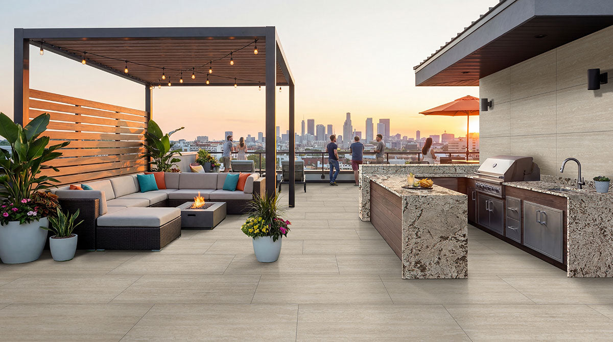 Bianco Antico Granite Slab — room scene