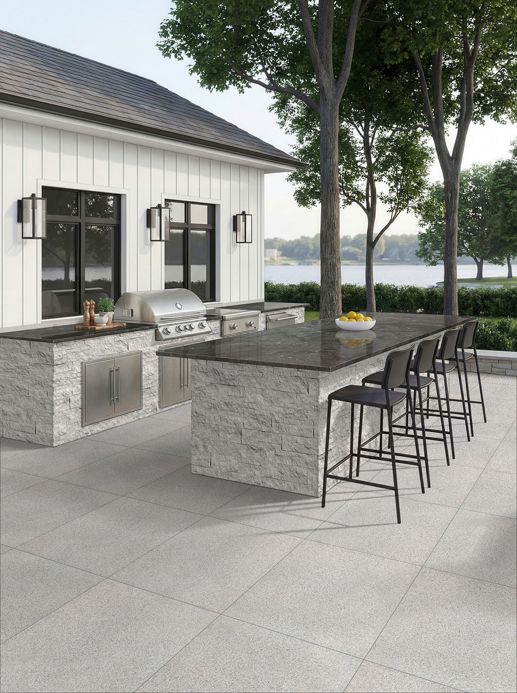 Virginia Mist Granite Slab — room scene