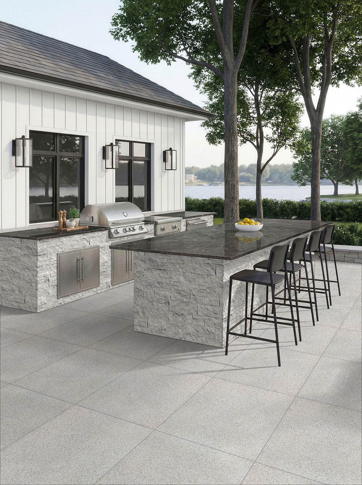Virginia Mist Granite Slab — room scene