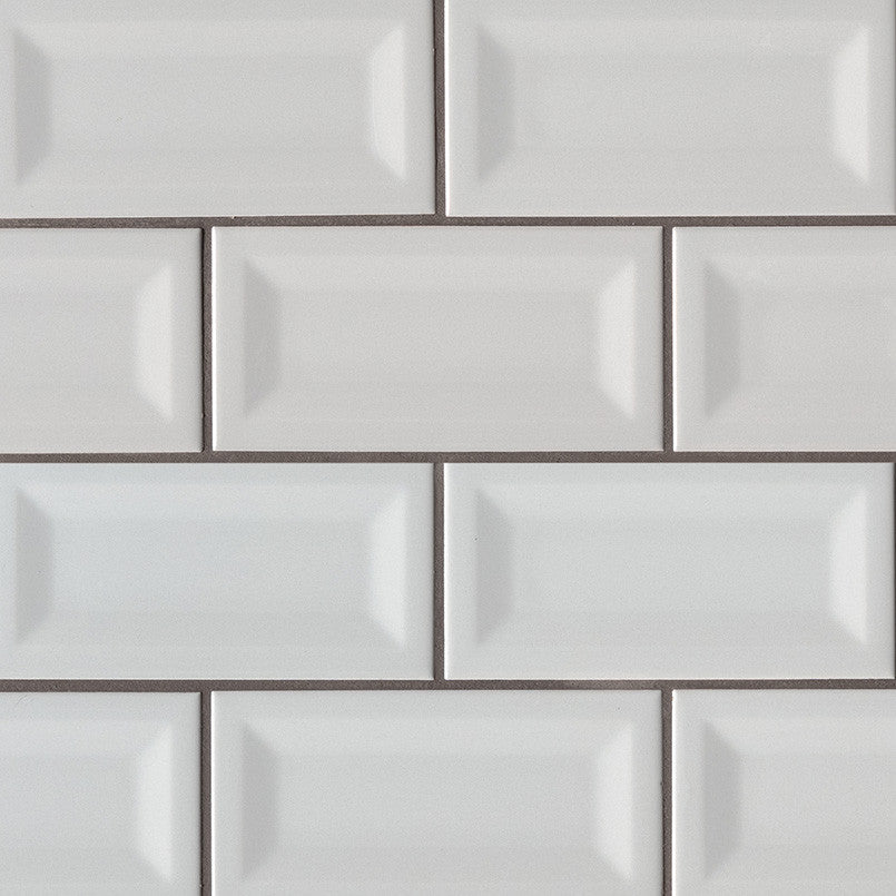 Domino 3x6 Glossy Inverted Beveled Ceramic Wall Tile product view