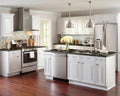 Greecian White 2x4 Polished Beveled Marble Mosaic — installed room view