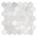 Greecian White Polished Marble Hexagon Mosaic — clean product view