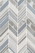 Harlow Chevron 8mm Glass Stone Metal Mosaic — clean product view