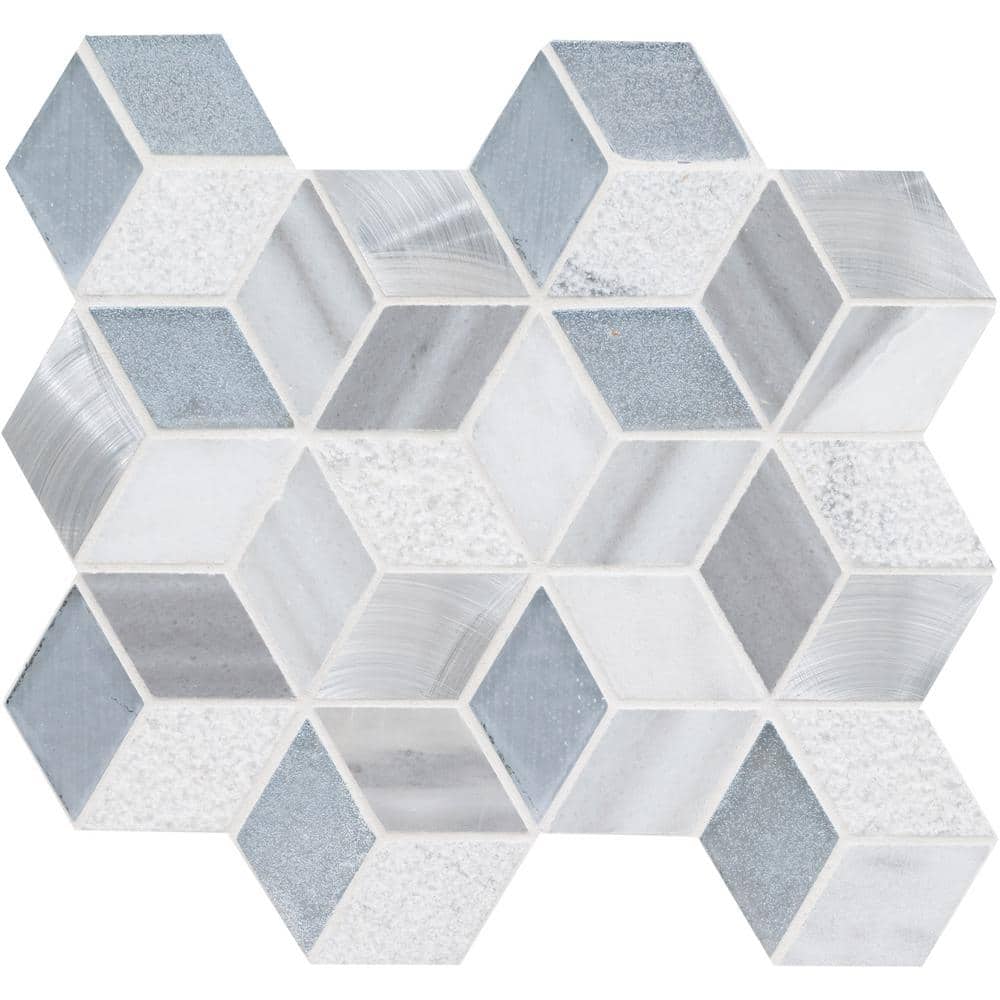 Harlow Cube 8mm Glass Stone Metal Mosaic — clean product view