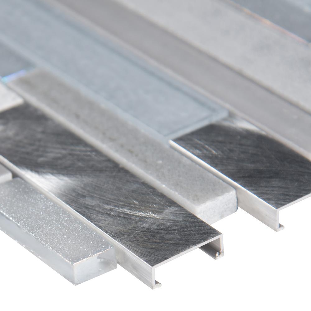 Harlow Interlocking 8mm Glass Stone Metal Mosaic — clean product view