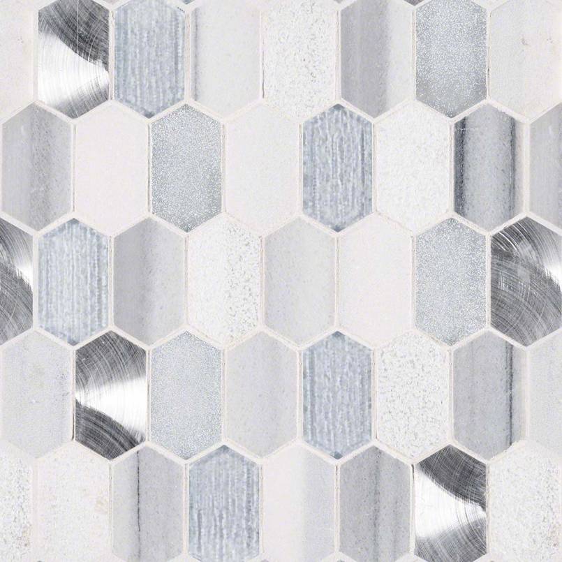 Harlow Picket 8mm Glass Stone Metal Mosaic — clean product view