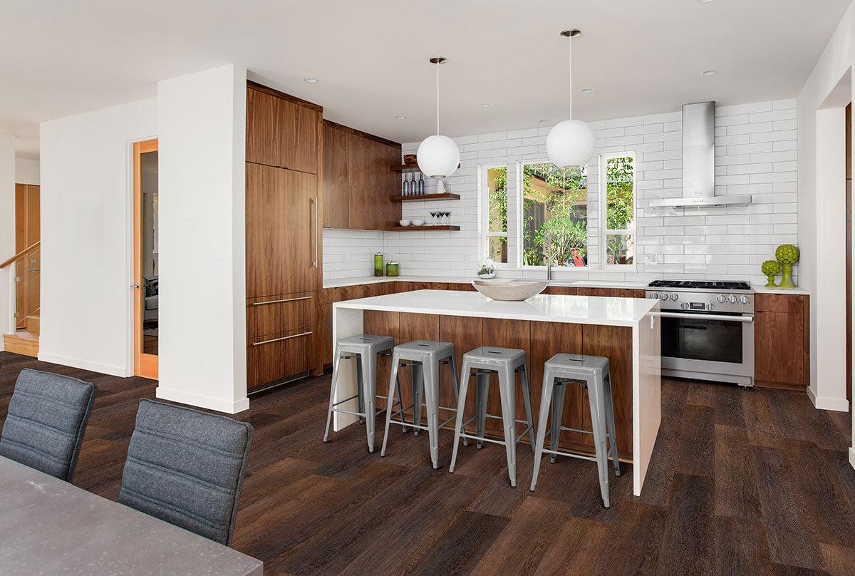 Smithcliffs Waterproof Hybrid Rigid-Core Flooring — installed room view — color Hillsdale