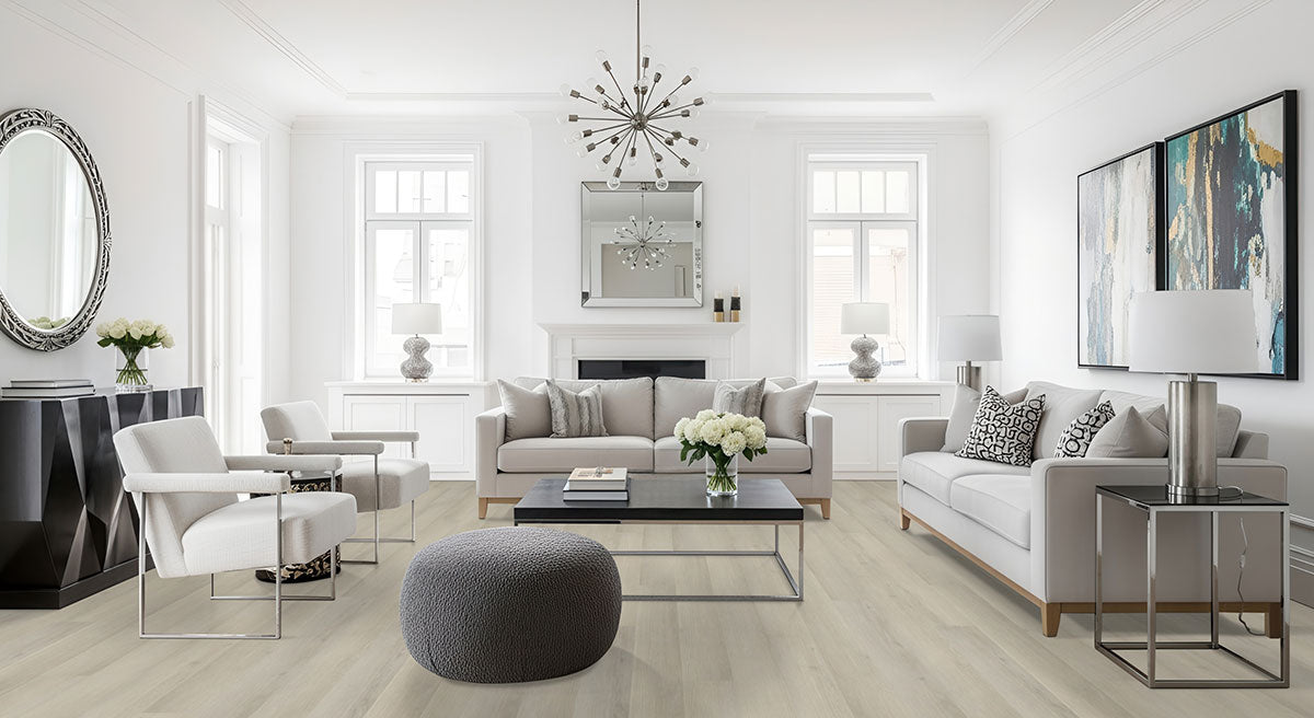 Cyrus Honeybella Oak, supplier room scene showing flooring (VTRHONBEL7X48-5MM-12MIL)