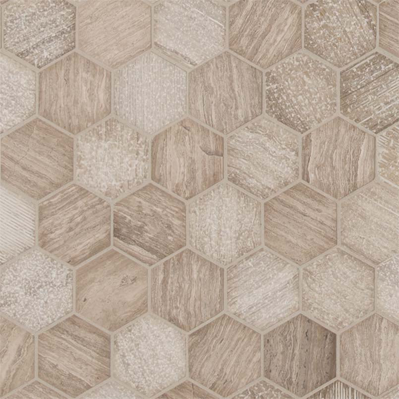 Honey Comb 2-inch Multi-Finish Marble Hexagon Mosaic — clean product view