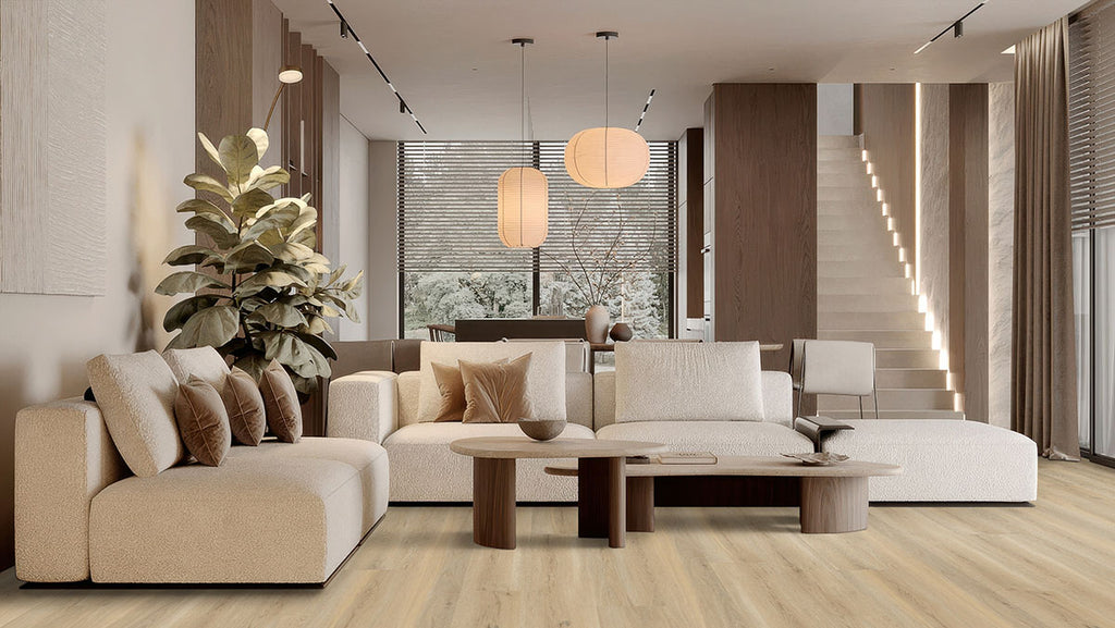 Laurel Reserve Honey Hollow, supplier room scene showing flooring (VTRHONHOL9X48-8MM-22MIL)