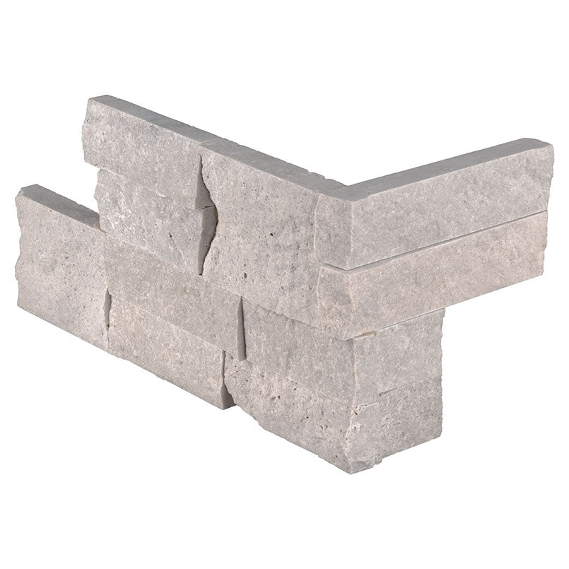 Rockmount Natural-Stone Stacked Stone Corner — close-up texture view — color Iceland Gray Ledger