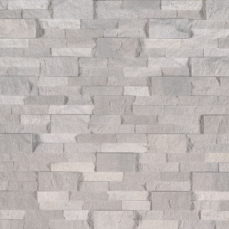 Rockmount Natural-Stone Stacked Stone Panel — close-up texture view — color Iceland Gray Panel