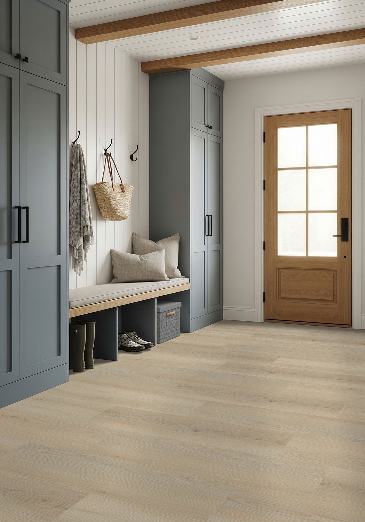 Kallum 9x48 5mm 20mil Loose-Lay Luxury Vinyl Plank — installed room view — color Austell Grove