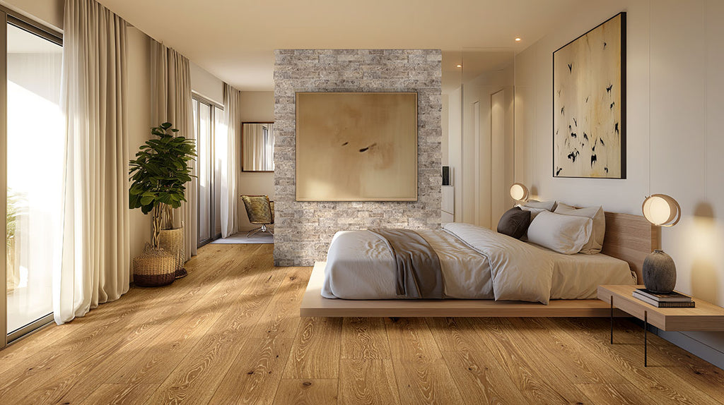 McCarran Kentsea Oak, supplier room scene showing flooring (VTWKENOAK9.5X86-5/8-4MM)