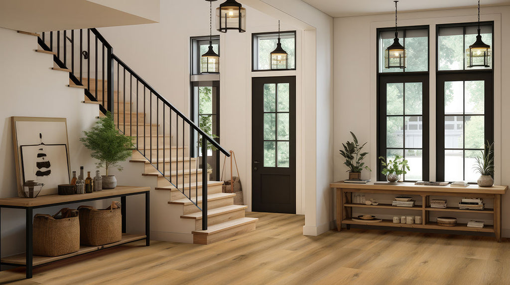 Laurel Scandi, supplier room scene showing flooring (VTRSCANDI9X48-5MM-20MIL)