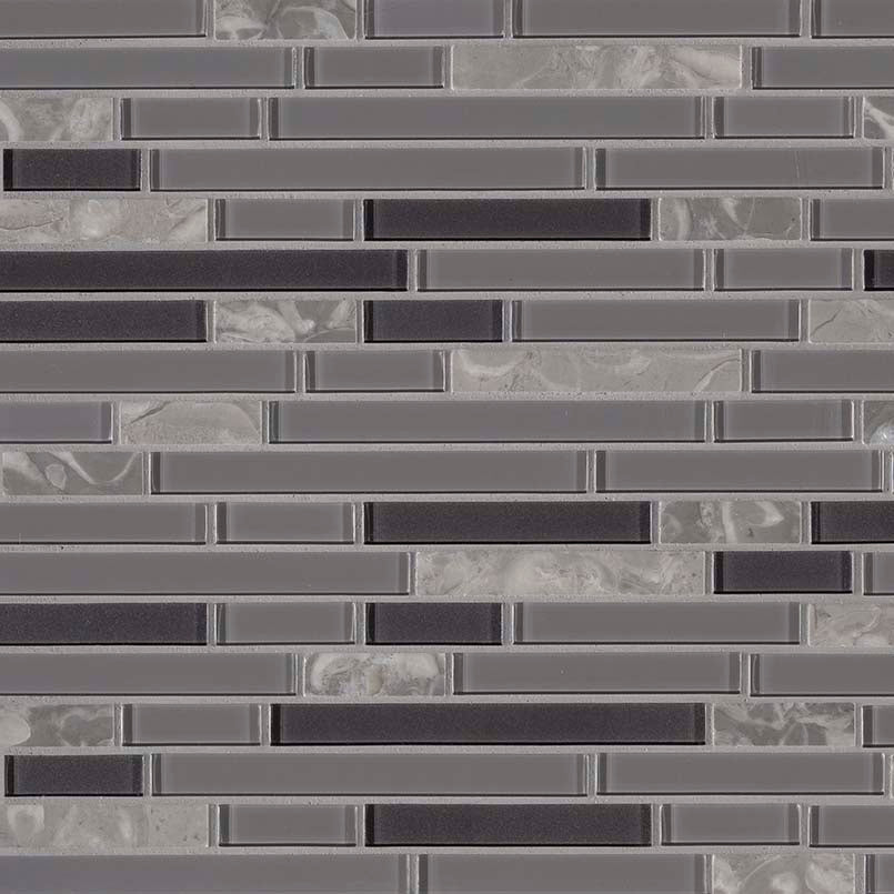 Lorena Grigio 4mm Interlocking Stone and Glass Mosaic — clean product view