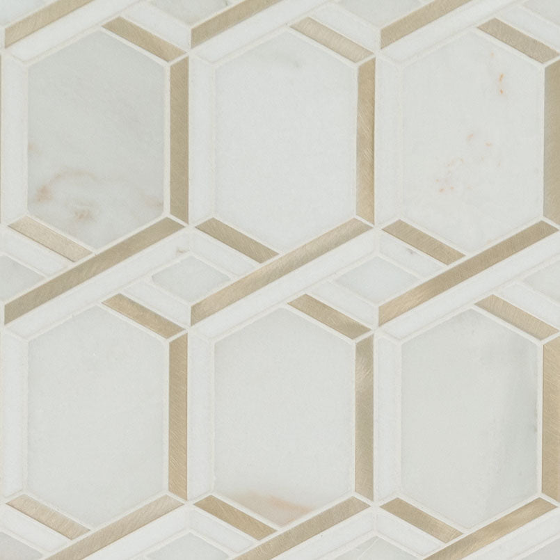 Luxor Royal Link Gold Pattern Stone and Metal Mosaic — clean product view