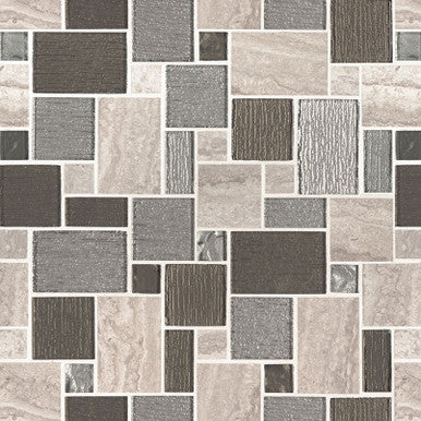 Lynx Pattern 8mm Glass and Stone Mosaic product view