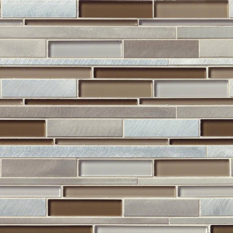 Madison Avenue Interlocking 8mm Glass and Metal Mosaic — clean product view