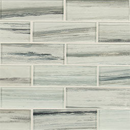 Malta Cliffs 2x6 8mm Glass and Stone Subway Mosaic surface detail