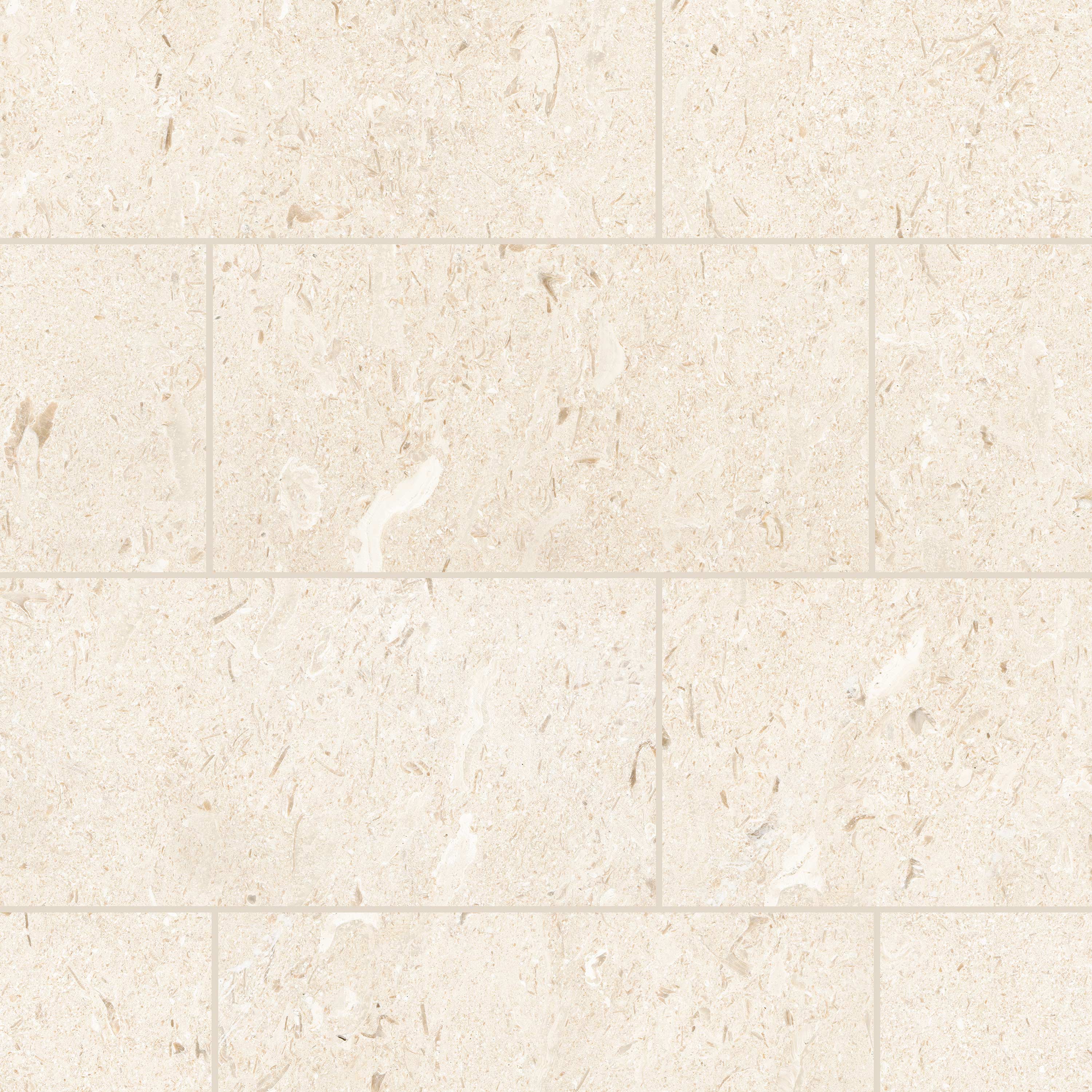 Mayra White Brushed Limestone Pattern Tile — close-up texture view