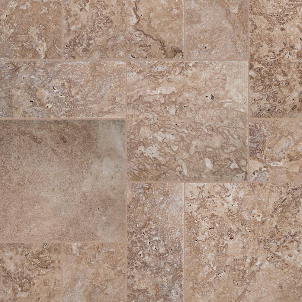 Tuscany Walnut Classic Versailles Pattern Travertine Tile — clean product view