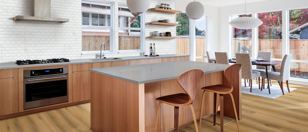 Meridian Gray quartz — room scene