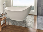 Rio Lago Natural-Stone Pebble Mosaic — installed room view — color Metropolitan