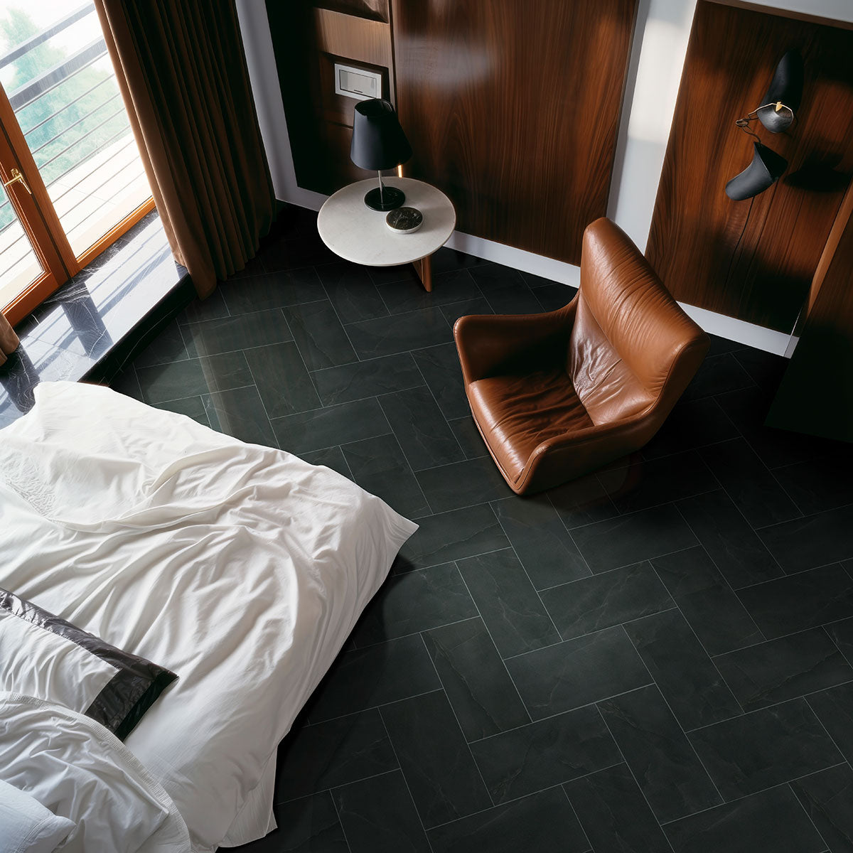 Regallo Midnight Agate, supplier installed-room illustration — design reference